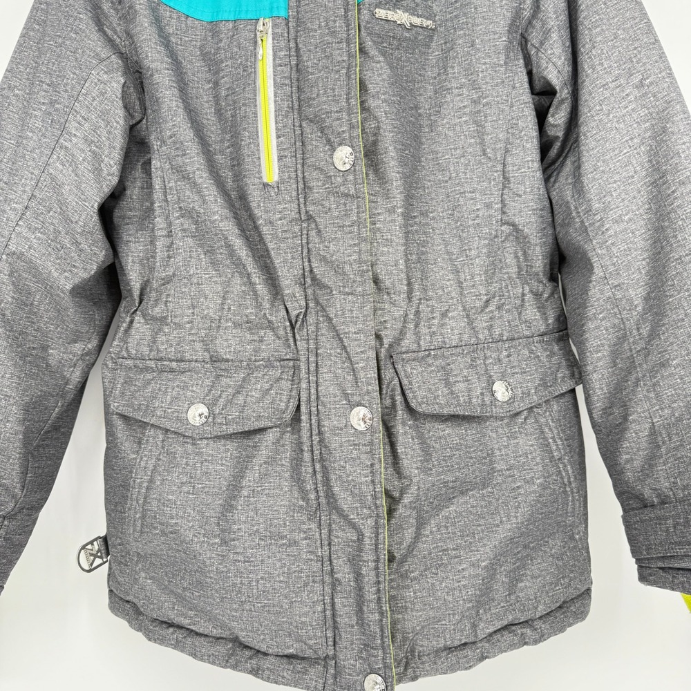 ZeroXposur Kids Winter Ski Snow‎ Jacket Turquoise Gray Fur Hood Size XL 16 - Picture 4 of 14